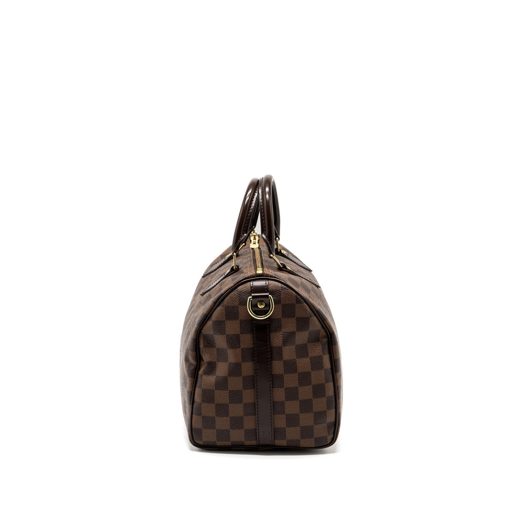 LOUIS VUITTON SPEEDY 30 BANDOULIERE DAMIER EBENE CANVAS GHW