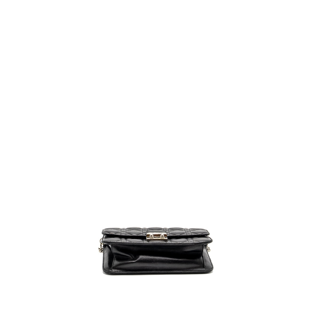 DIOR MISS DIOR PROMENADE POUCH BAG LAMBSKIN BLACK SHW