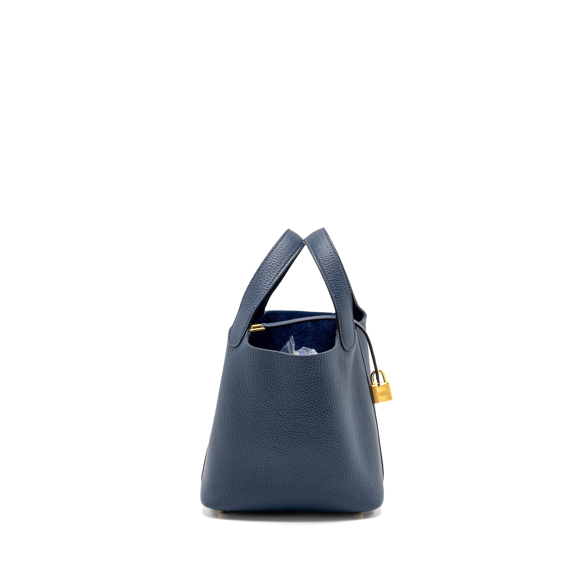 HERMES PICOTIN 18 LOCK BAG CLEMENCE BLEU DE PRUSSE GHW