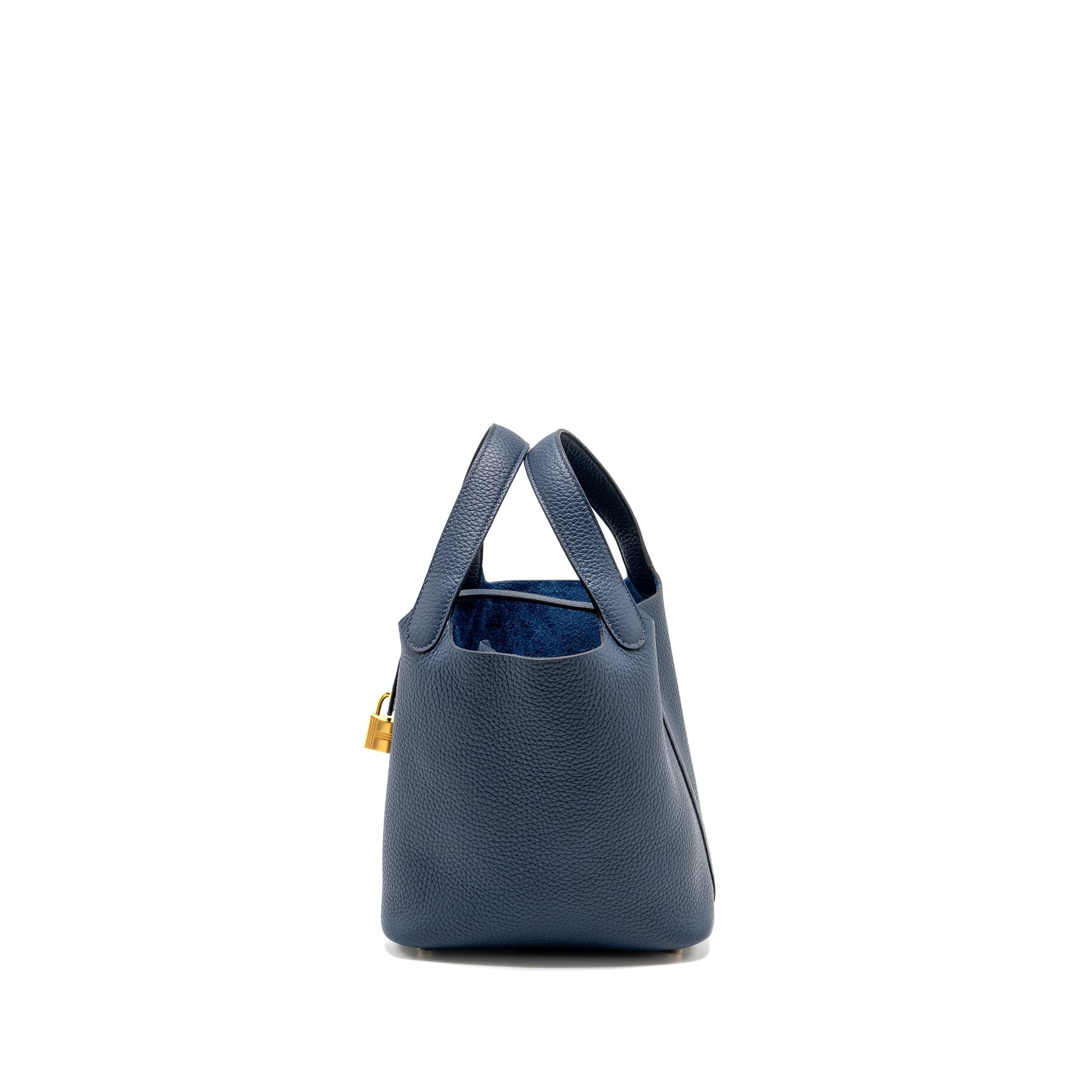 HERMES PICOTIN 18 LOCK BAG CLEMENCE BLEU DE PRUSSE GHW