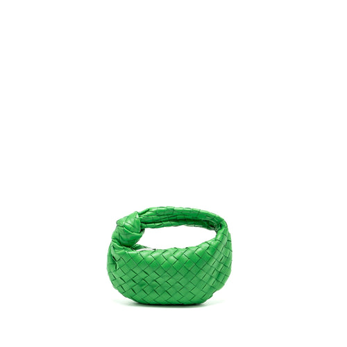 BOTTEGA VENETA MINI JODIE LAMBSKIN GREEN SHW