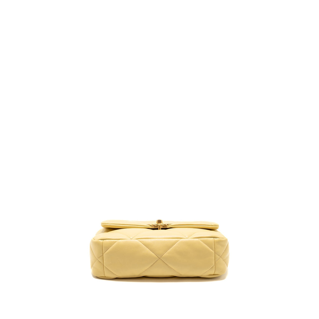 CHANEL SMALL 19 BAG LAMBSKIN YELLOW MULTICOLOUR HARDWARE (MICROCHIP)