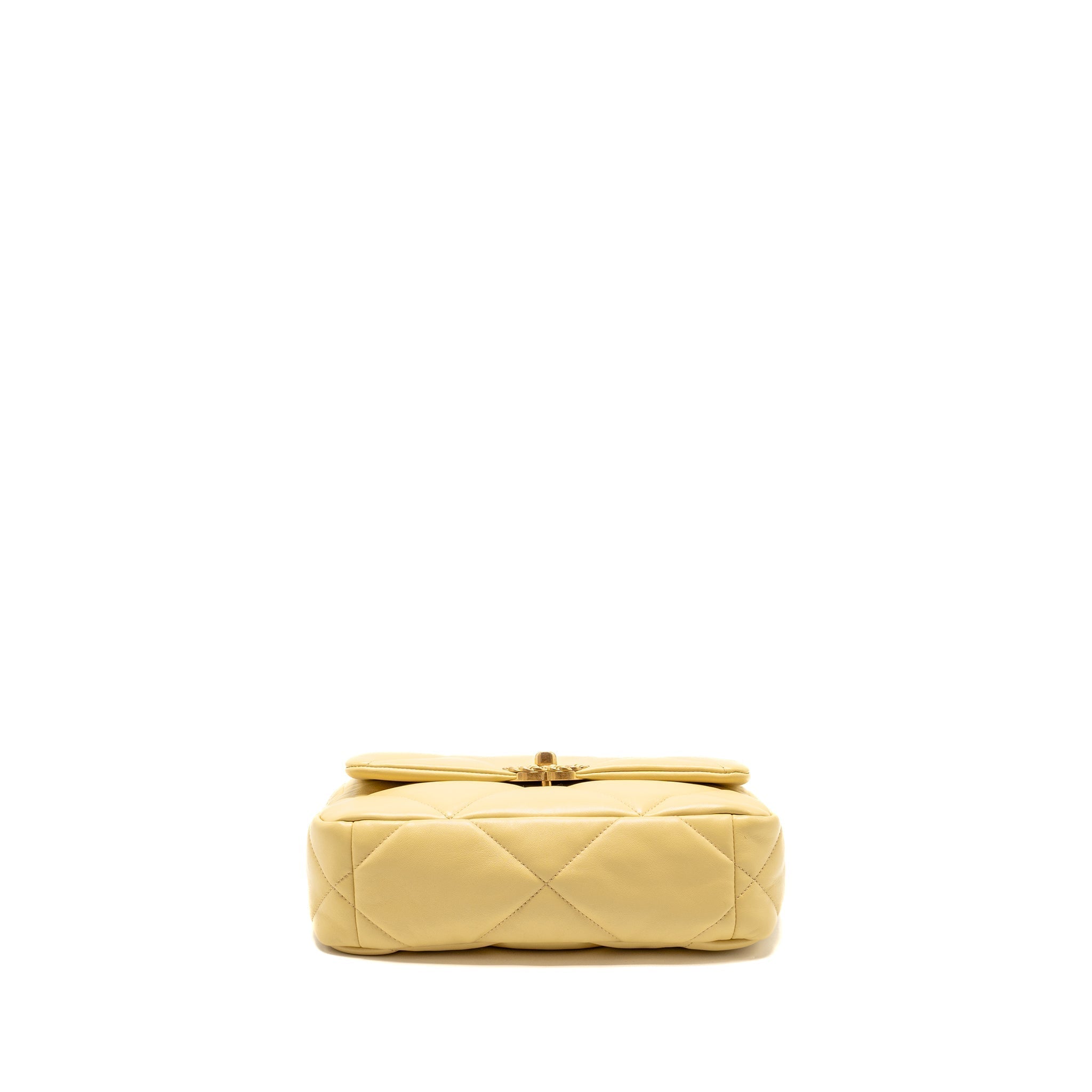 CHANEL SMALL 19 BAG LAMBSKIN YELLOW MULTICOLOUR HARDWARE (MICROCHIP)