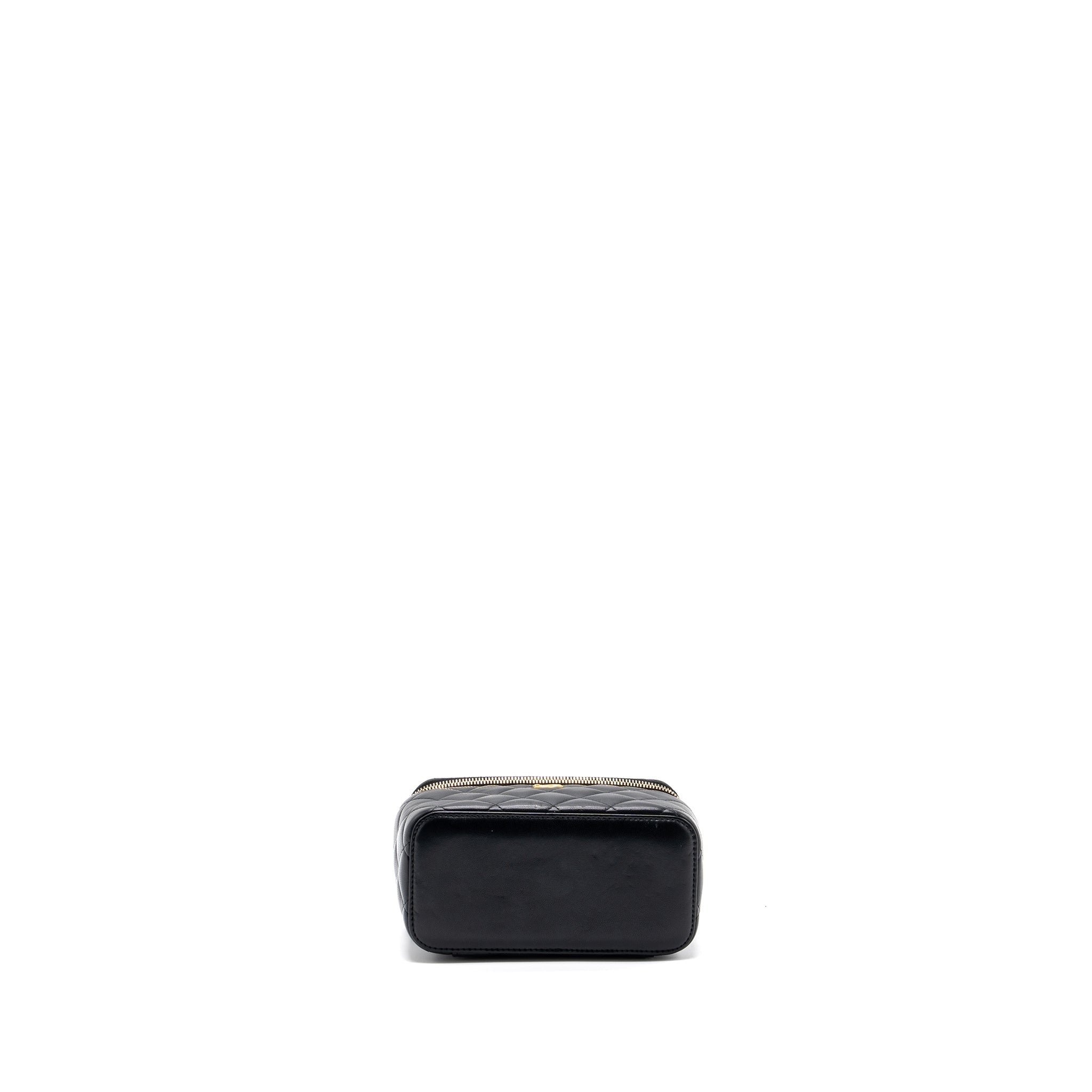 CHANEL PEARL CRUSH LONG VANITY CASE LAMBSKIN BLACK GHW