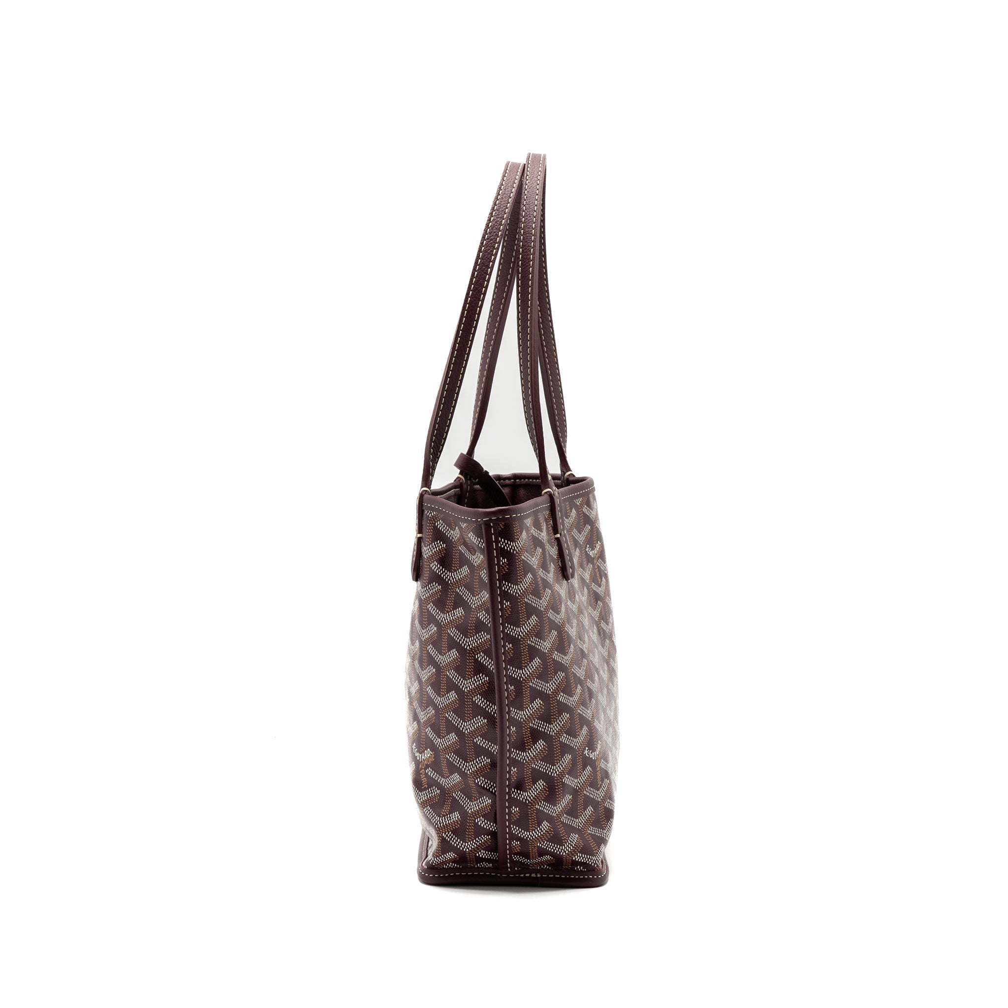 GOYARD MINI ANJOU MINI BAG CANVAS/ CALFSKIN BURGUNDY SHW