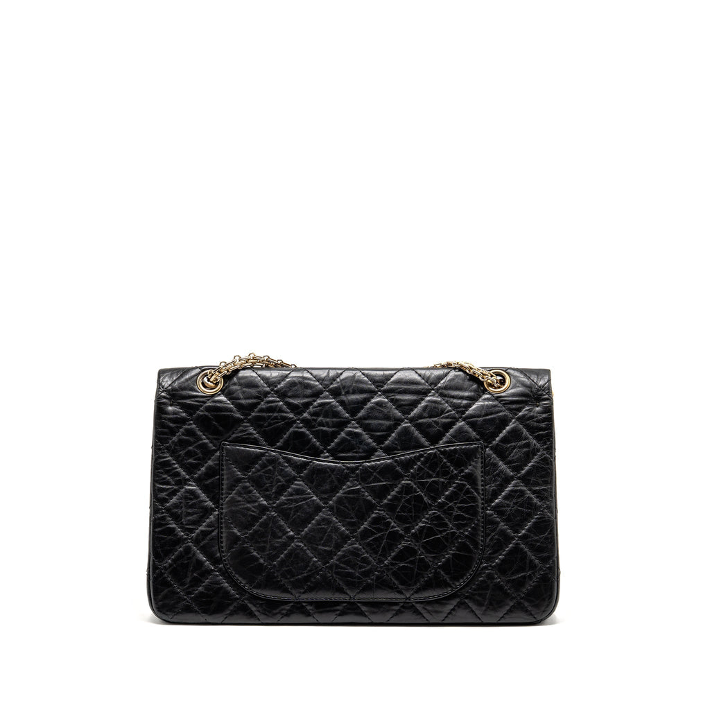 CHANEL 2.55 227 REISSUE MAXI FLAP BAG AGED CALFSKIN BLACK LGHW