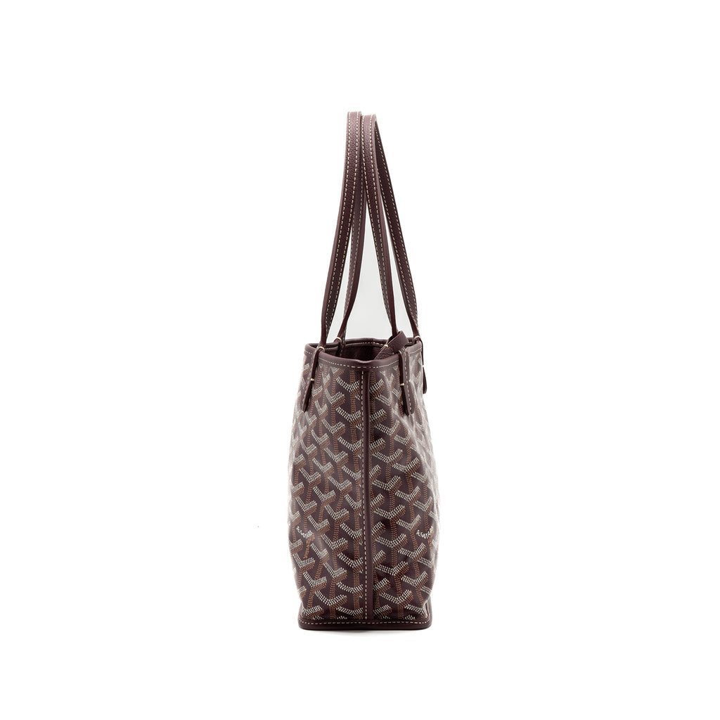 GOYARD MINI ANJOU MINI BAG CANVAS/ CALFSKIN BURGUNDY SHW