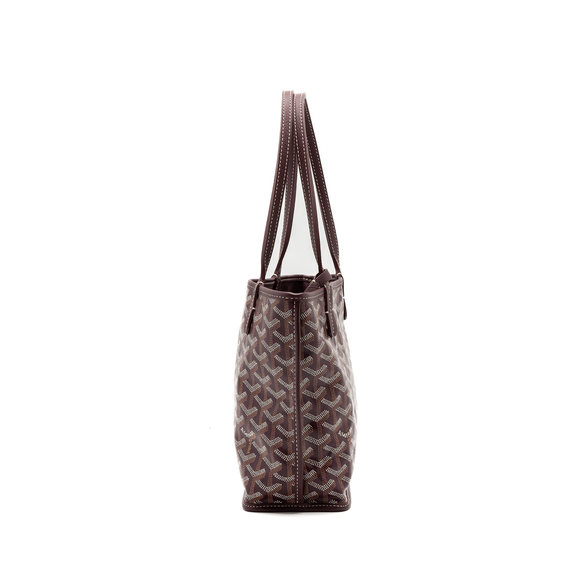 GOYARD MINI ANJOU MINI BAG CANVAS/ CALFSKIN BURGUNDY SHW