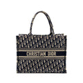DIOR MEDIUM BOOK TOTE BLUE OBLIQUE EMBOIDERY