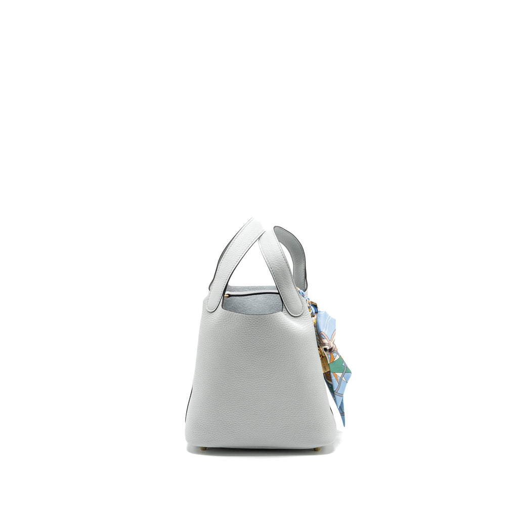 HERMES PICOTIN 18 CLEMENCE BLUE PALE GHW