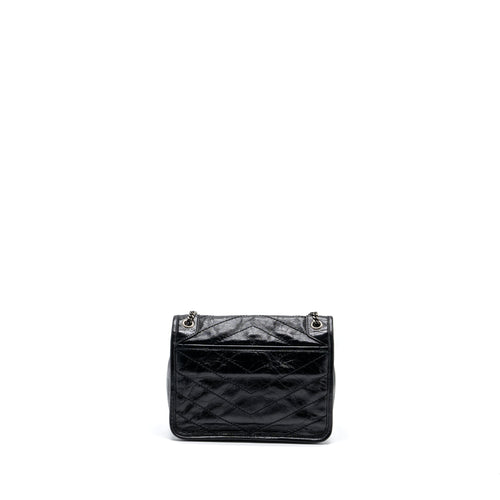 SAINT LAURENT/YSL NIKI BABY BAG VINTAGE CALFSKIN BLACK RUTHENIUM HARDWARE