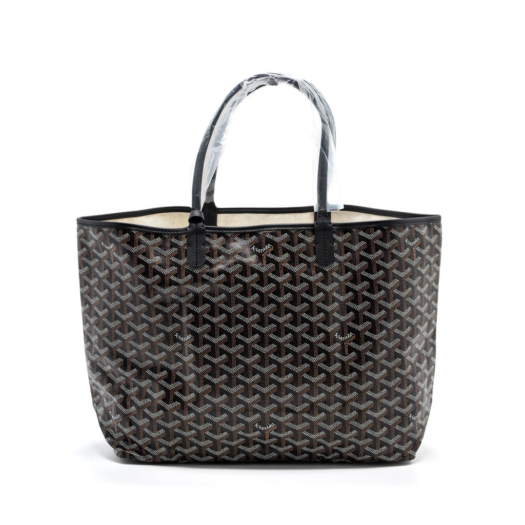 GOYARD SAINT LOUIS PM TOTE BAG GOYARDINE CANVAS BLACK / MULTICOLOR
