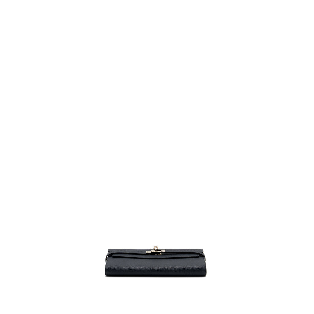 Hermes Kelly Long Wallet Epsom Blue Nuit/ Purple SHW
