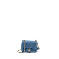 CHANEL PEARL CRUSH MINI SQUARE FLAP BAG DENIM BLUE GHW (MICROCHIP)