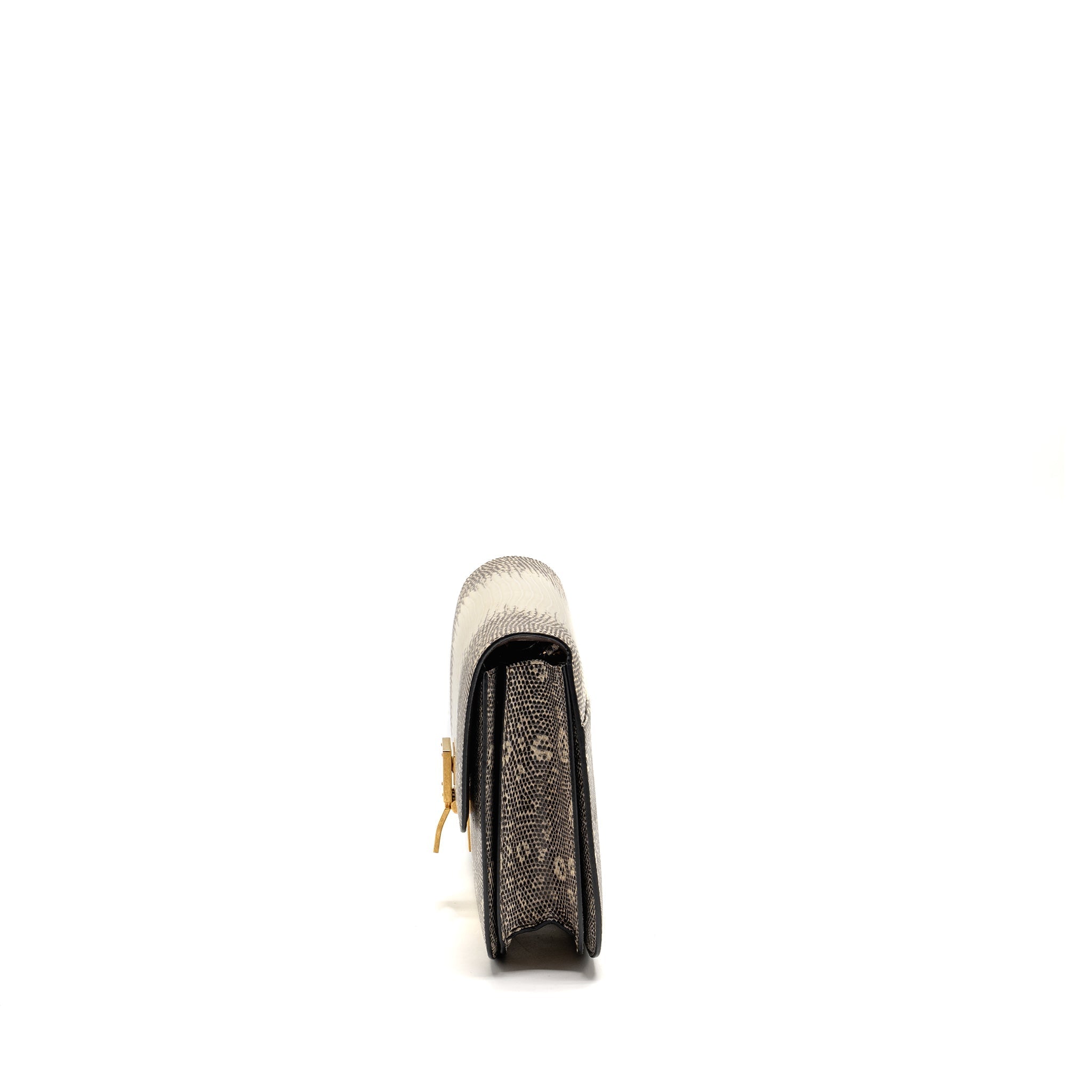 CELINE MEDIUM CLASSIC BOX BAG LIZARD NATURAL GHW