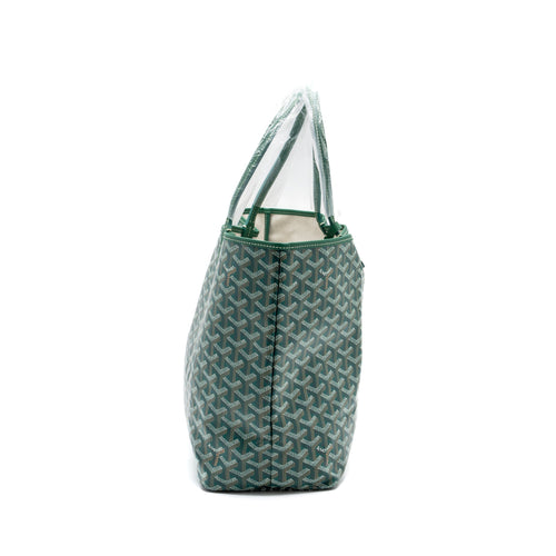 GOYARD SAINT LOUIS PM TOTE BAG GOYARDINE CANVAS GREEN / MULTICOLOURED SHW