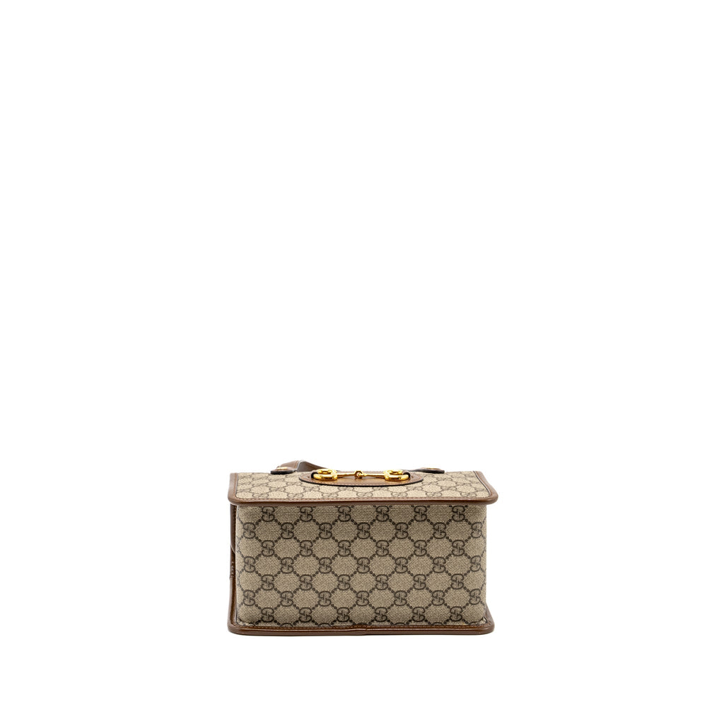 GUCCI TOP HANDLE HORSEBIT 1955 BAG GG SUPREME CANVAS GHW