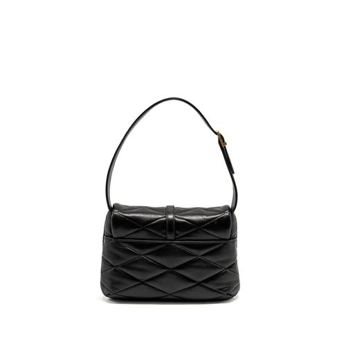 SAINT LAURENT/YSL LE 57 QUILTED HOBO SHOULDER BAG LAMBSKIN BLACK MULTICOLOUR HARDWARE