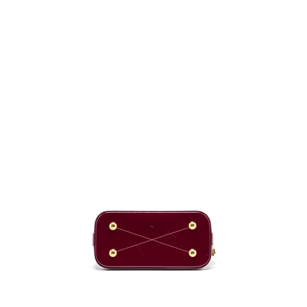 LOUIS VUITTON ALMA BB VERNI MIROIR PATENT DARK PINK GHW