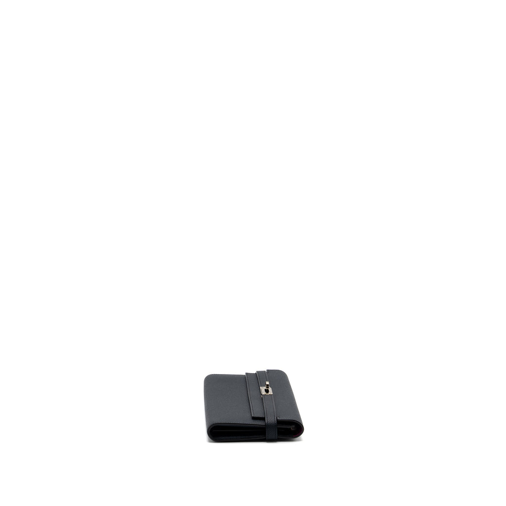 Hermes Kelly Long Wallet Epsom Blue Nuit/ Purple SHW