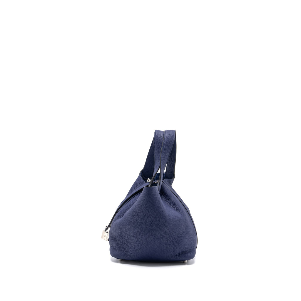HERMES PICOTIN 18 LOCK BAG CLEMENCE BLUE ENCRE SHW