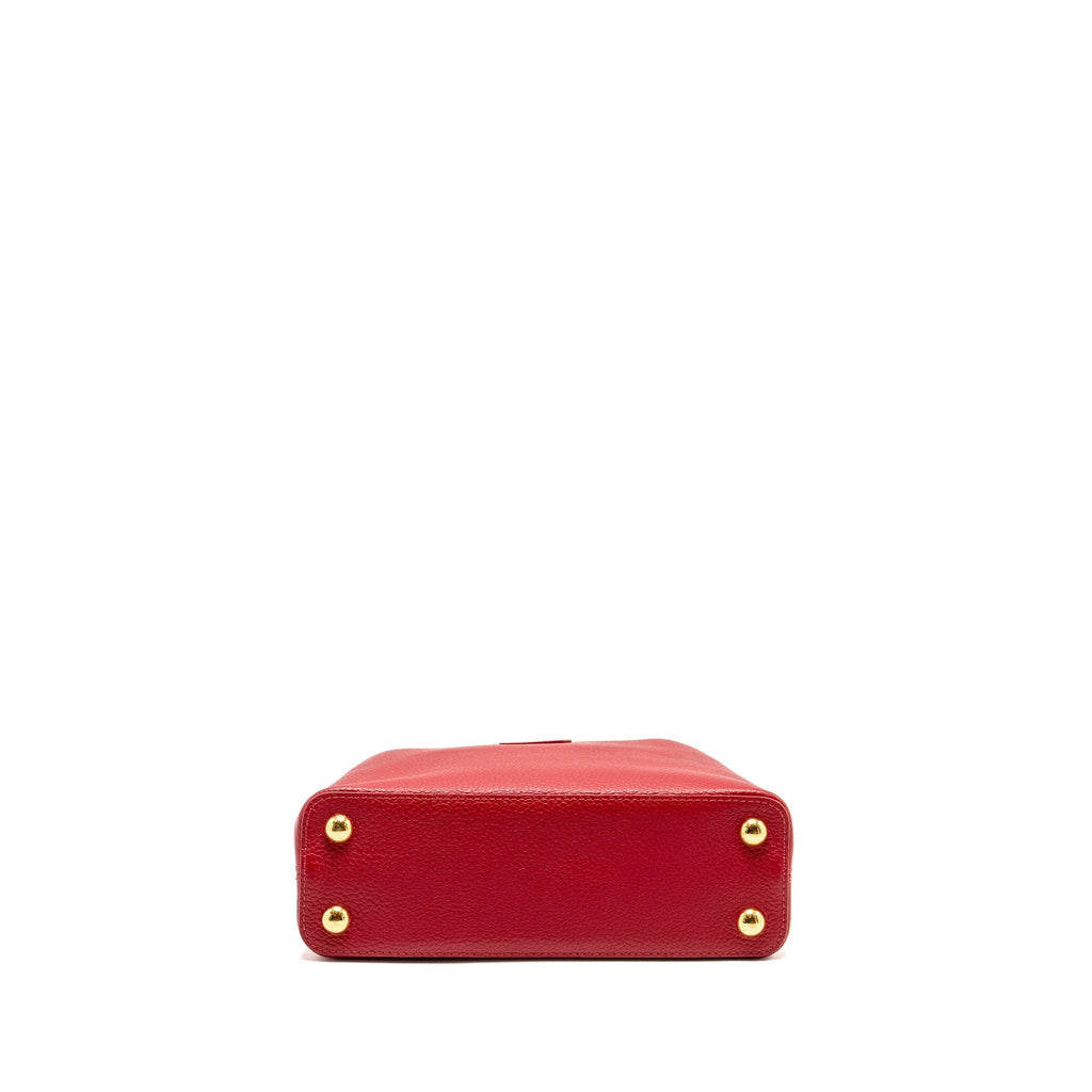 LOUIS VUITTON CAPUCINE BB WITH PYTHON HANDLE TAURILLON RED GHW