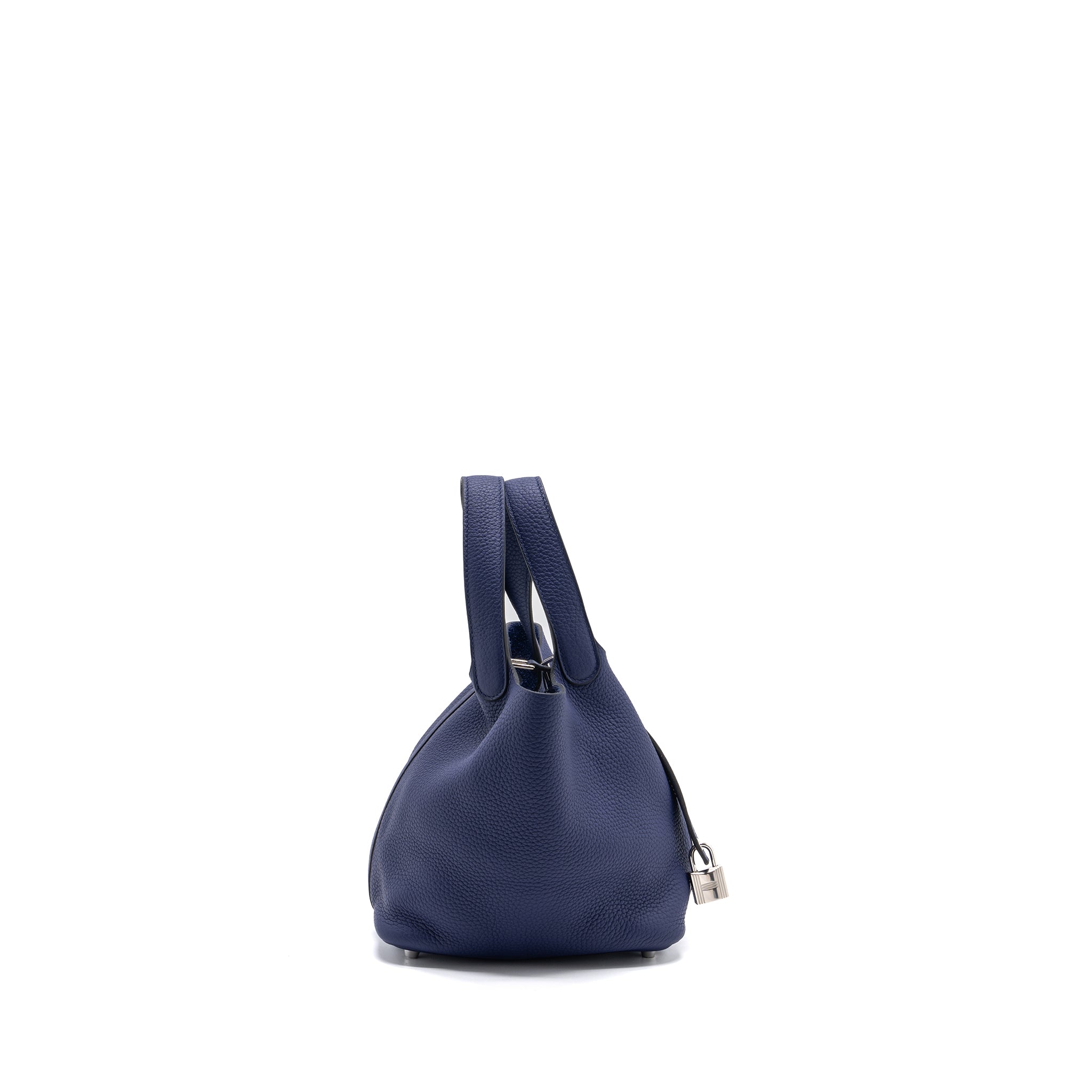 HERMES PICOTIN 18 LOCK BAG CLEMENCE BLUE ENCRE SHW