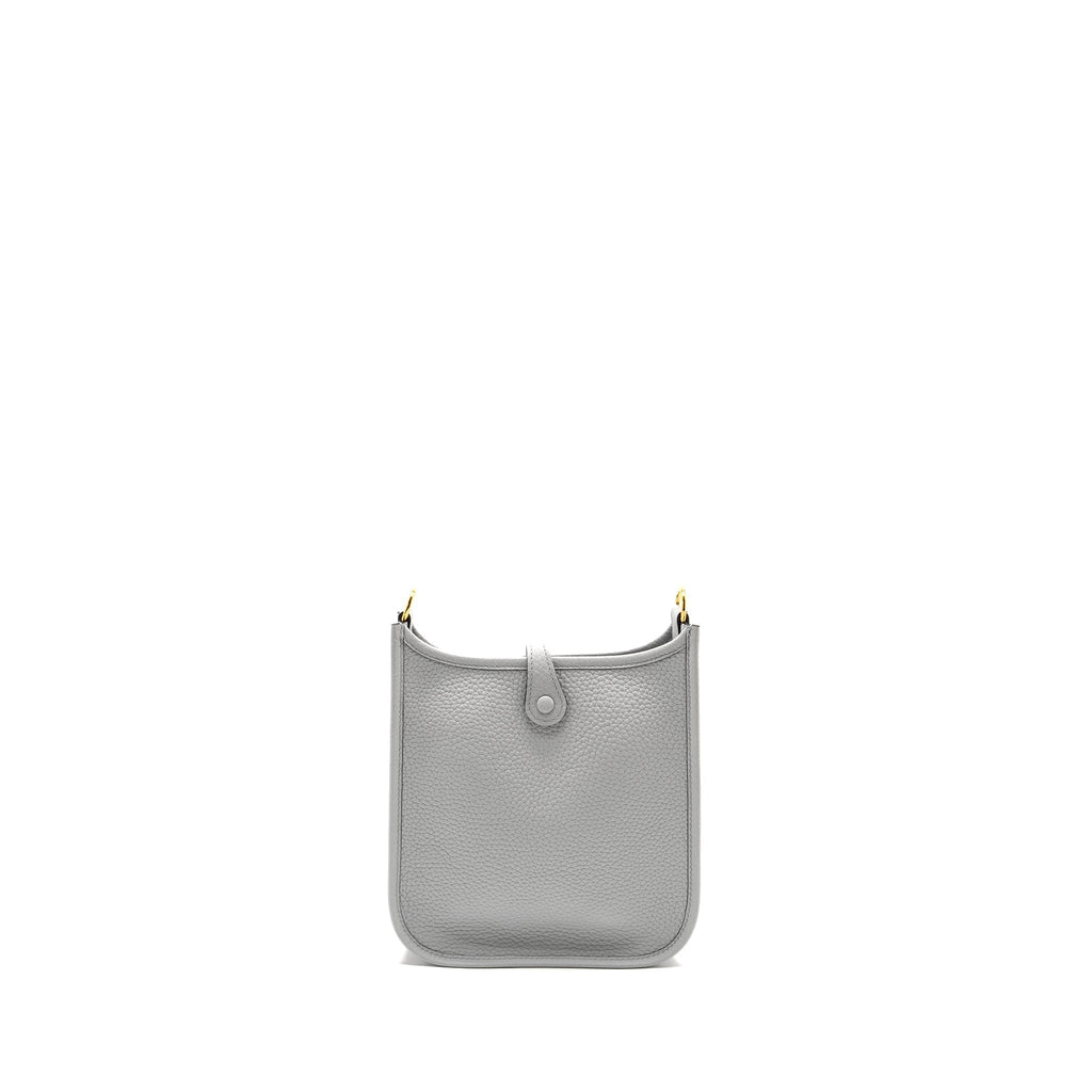 HERMES MINI EVELYNE CLEMENCE BLEU PALE/GRIS ETAIN GHW
