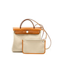 HERMES HERBAG 31 ZIP BAG TOILE MILITAIRE / VACHE HUNTER BETON/ NATURE SHW
