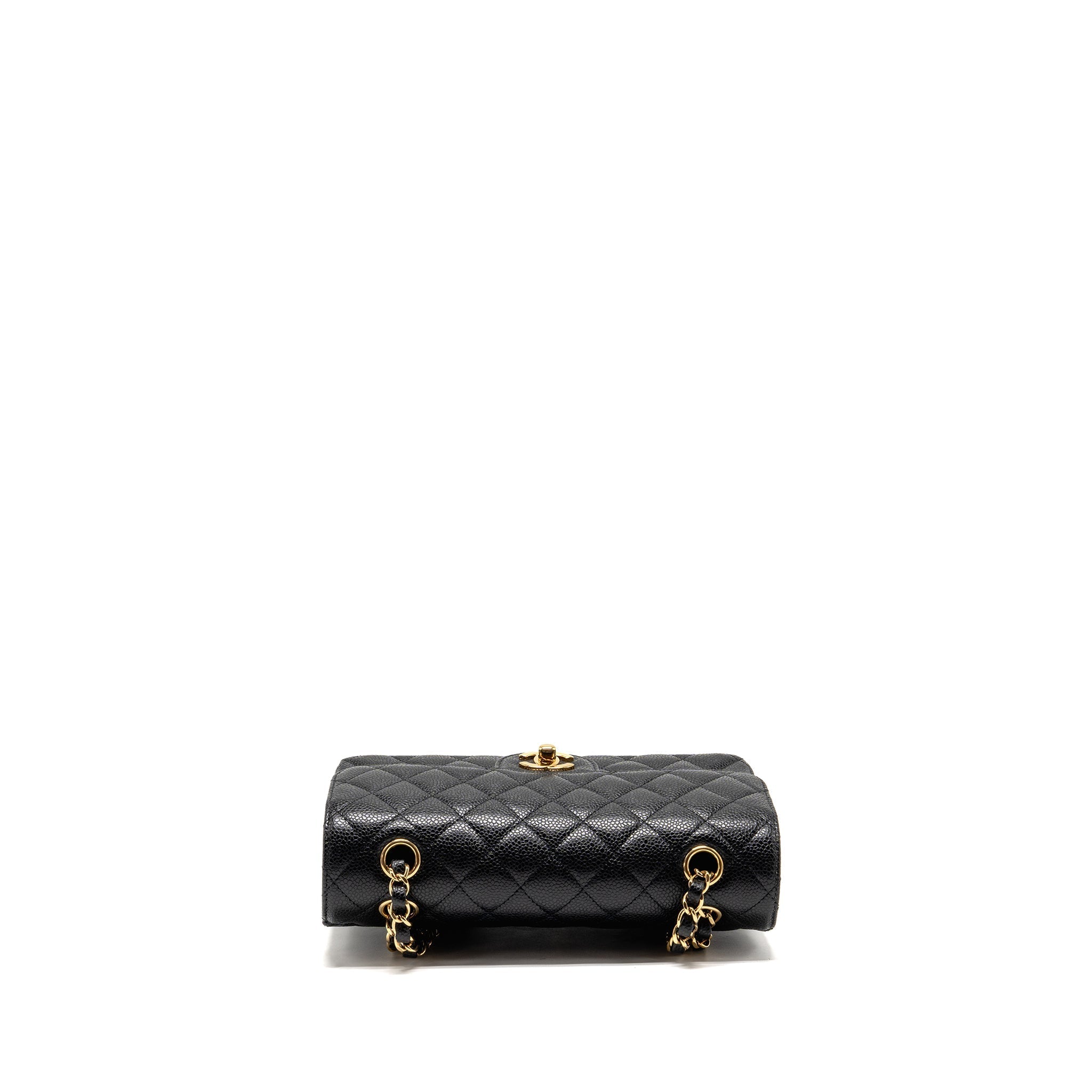 CHANEL SMALL CLASSIC DOUBLE FLAP BAG CAVIAR BLACK GHW (MICROCHIP)