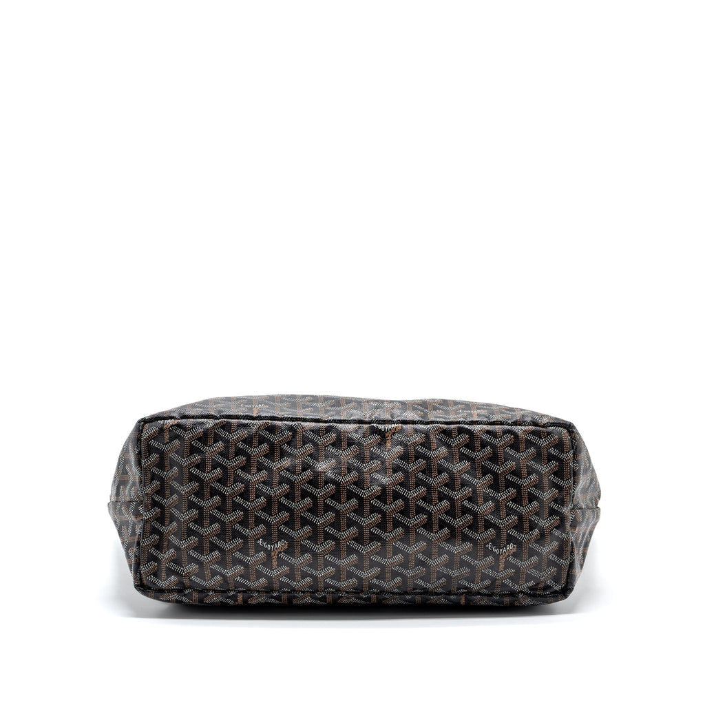 GOYARD SAINT LOUIS PM TOTE BAG GOYARDINE CANVAS BLACK SHW