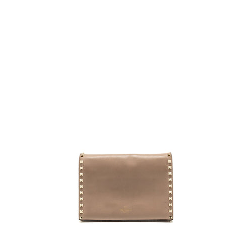 VALENTINO SMALL ROCKSTUD CROSSBODY BAG CALFSKIN BEIGE LGHW