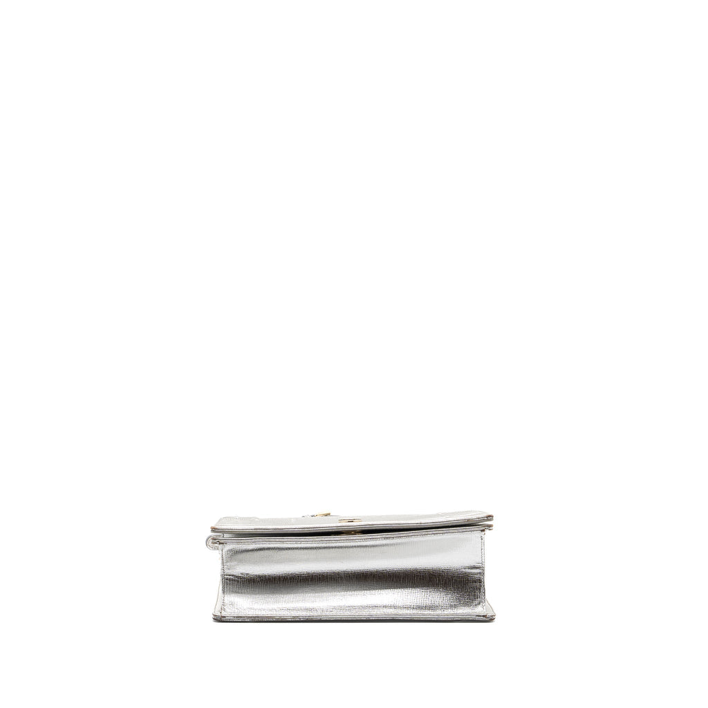 DIOR DIORAMA BAG GOATSKIN METALLIC SILVER LGHW