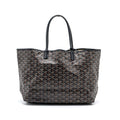 GOYARD SAINT LOUIS PM TOTE BAG GOYARDINE CANVAS BLACK SHW