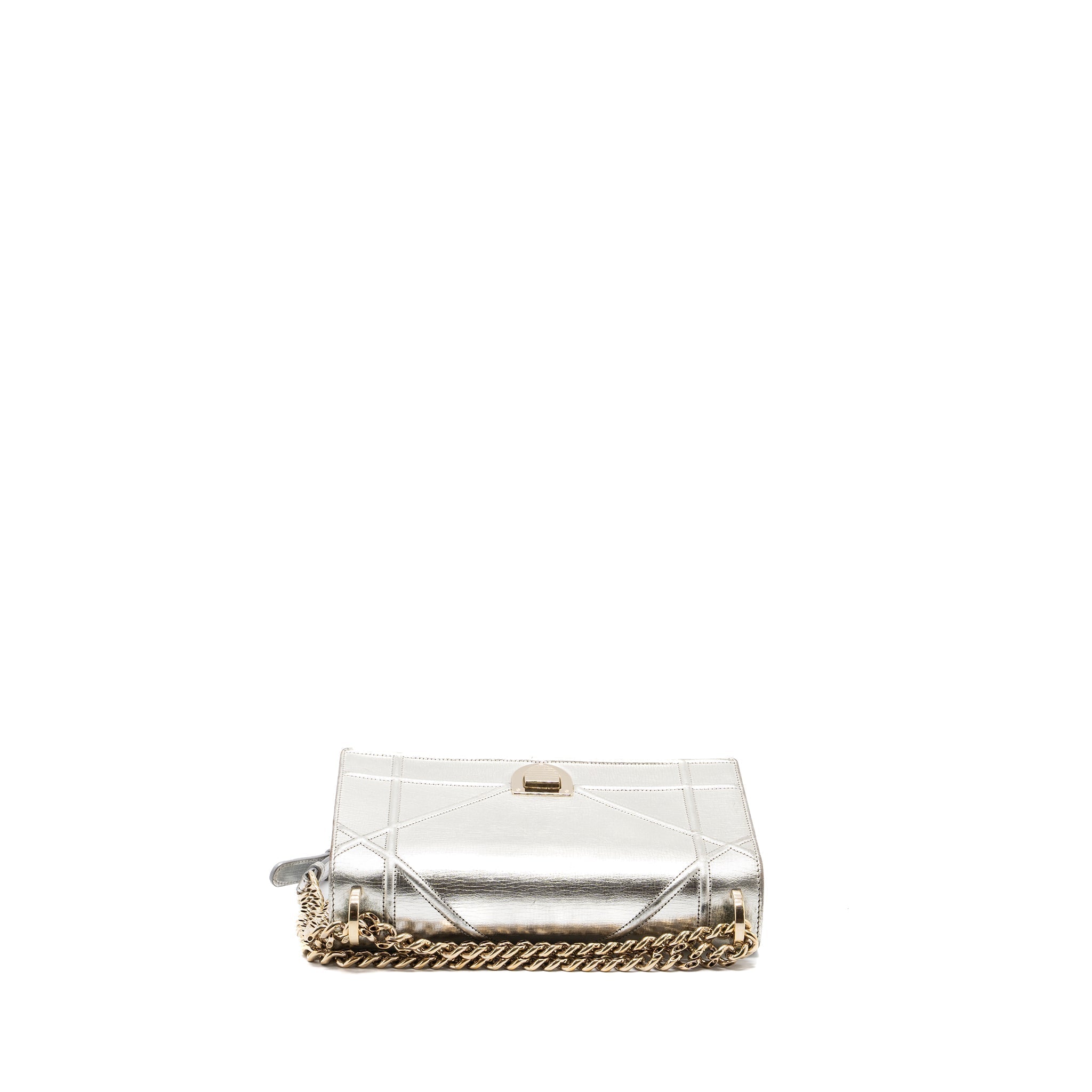 DIOR DIORAMA BAG GOATSKIN METALLIC SILVER LGHW