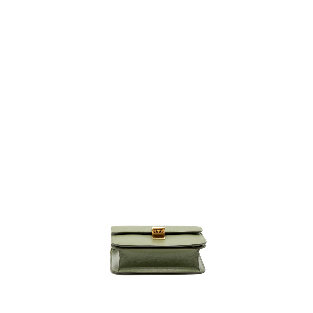 CELINE TEEN BOX BAG CALFSKIN LIGHT KHAKI GHW