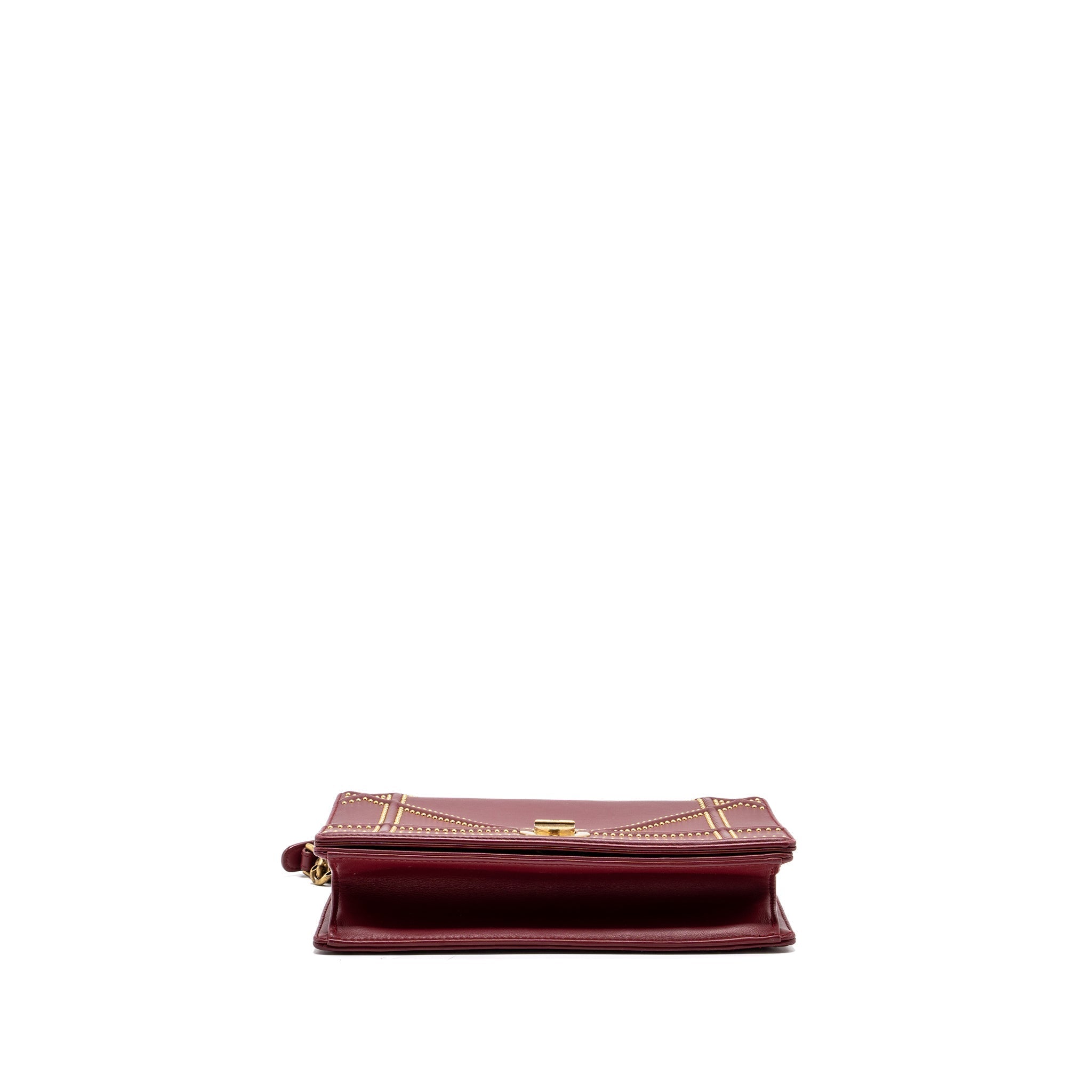 DIOR MEDIUM DIORAMA STUDDED LAMBSKIN RED GHW