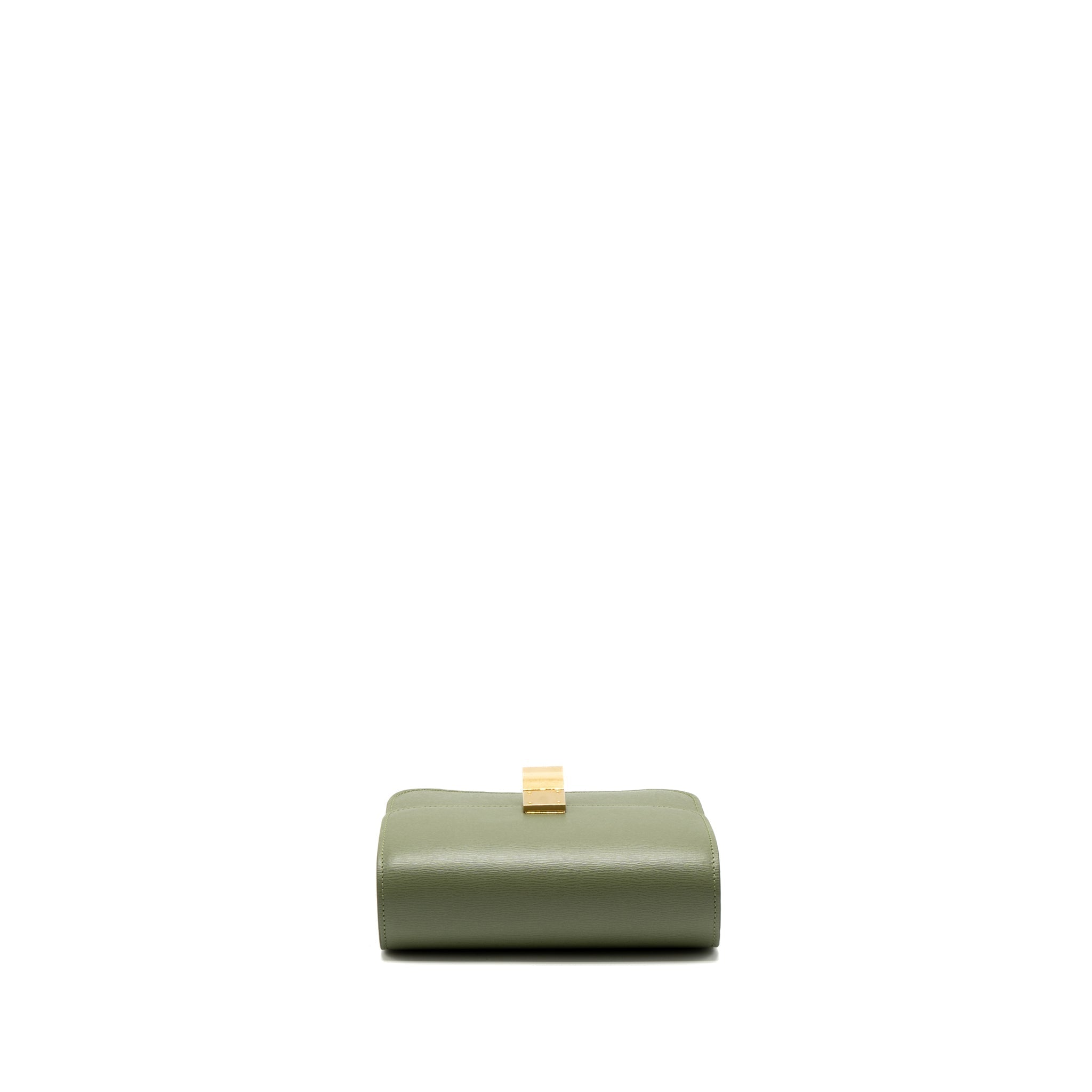 CELINE TEEN BOX BAG CALFSKIN LIGHT KHAKI GHW