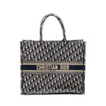DIOR LARGE BOOK TOTE BLUE OBLIQUE EMBROIDERY