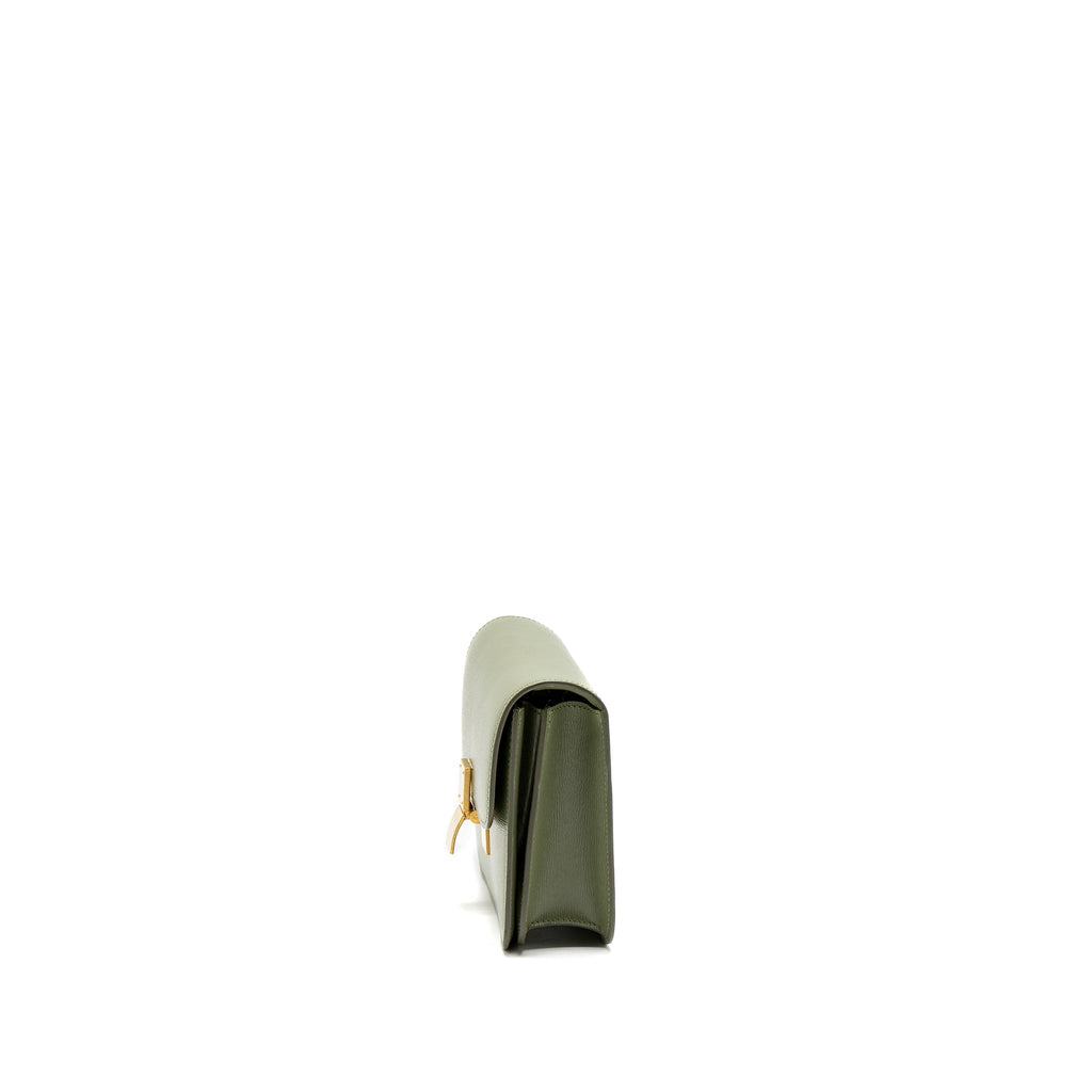 CELINE TEEN BOX BAG CALFSKIN LIGHT KHAKI GHW