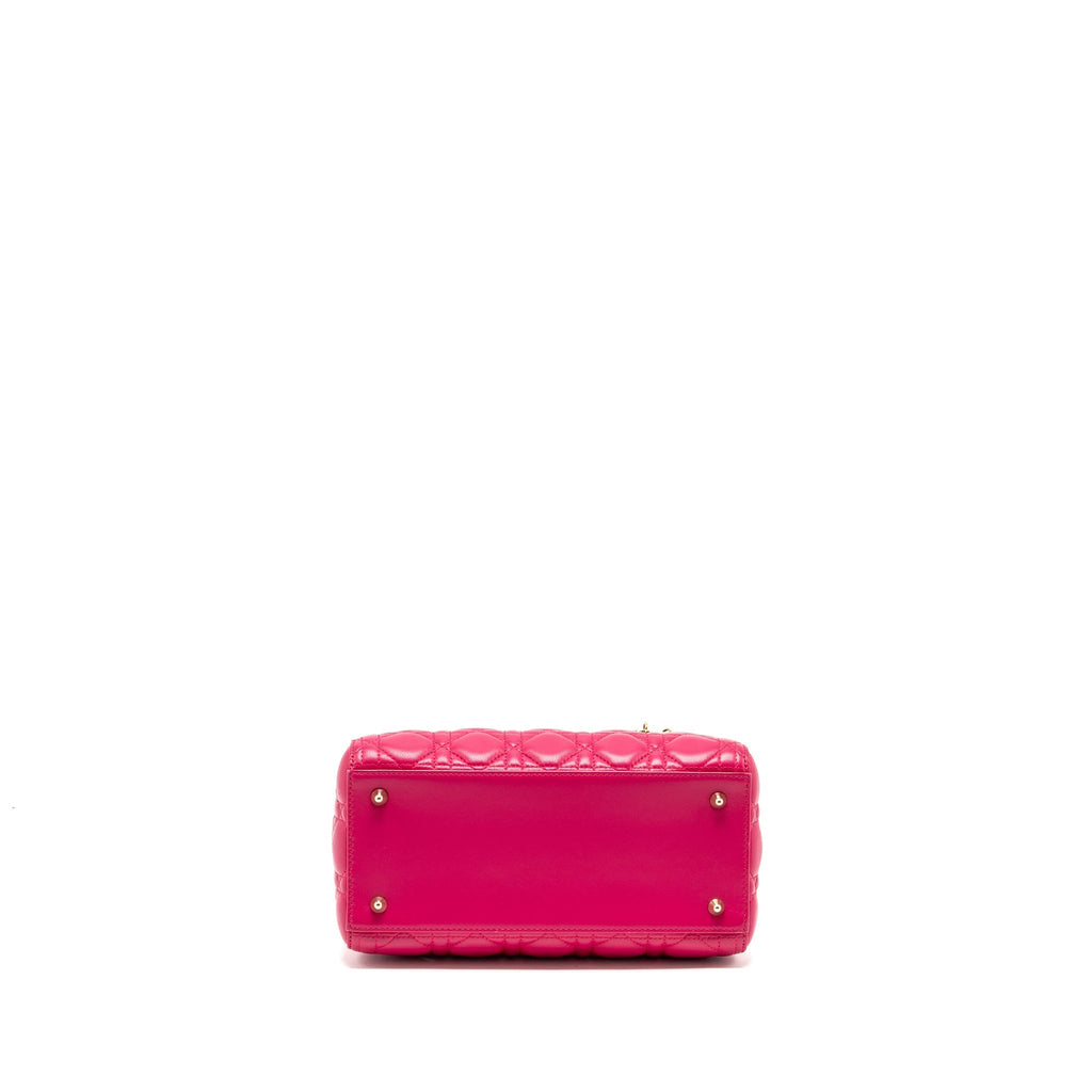 DIOR MEDIUM LADY DIOR LAMBSKIN PINK LGHW