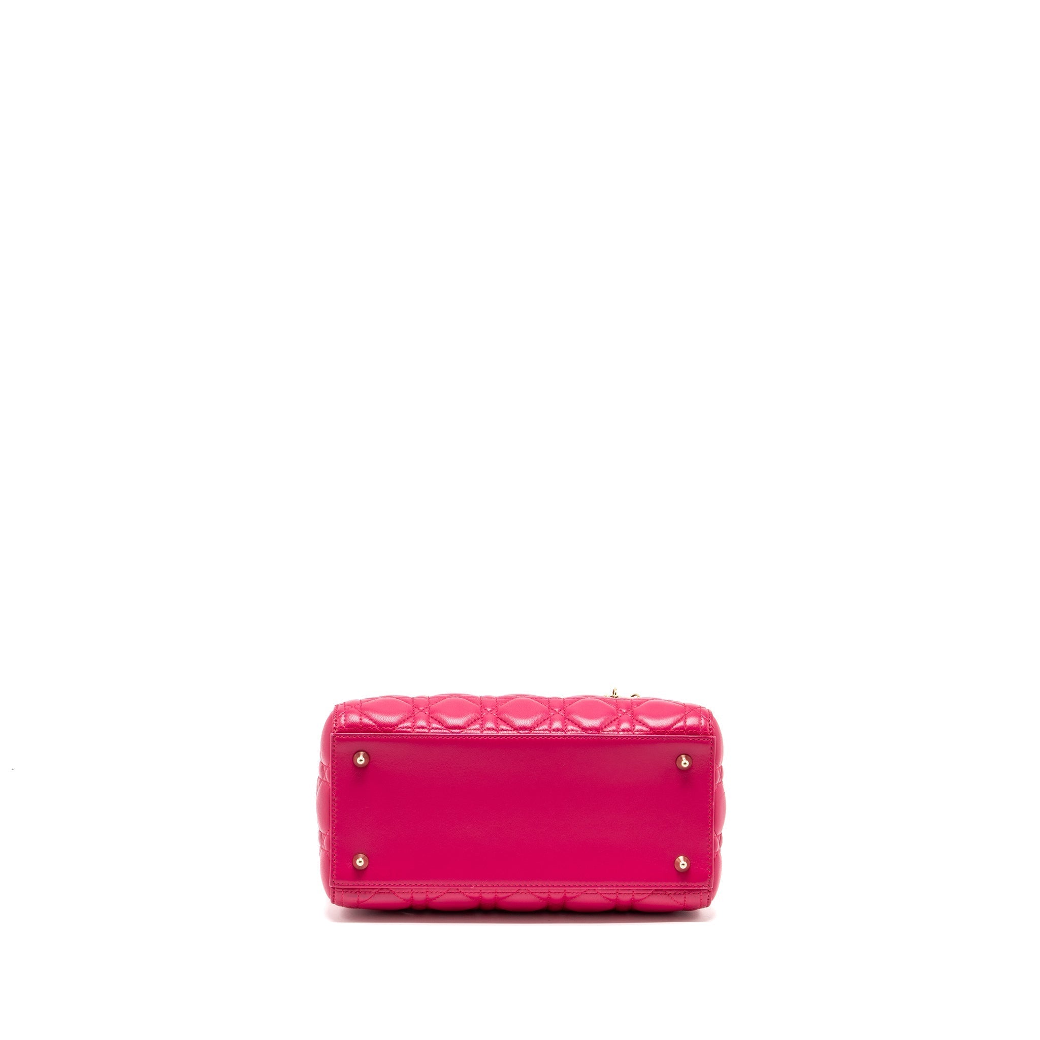 DIOR MEDIUM LADY DIOR LAMBSKIN PINK LGHW