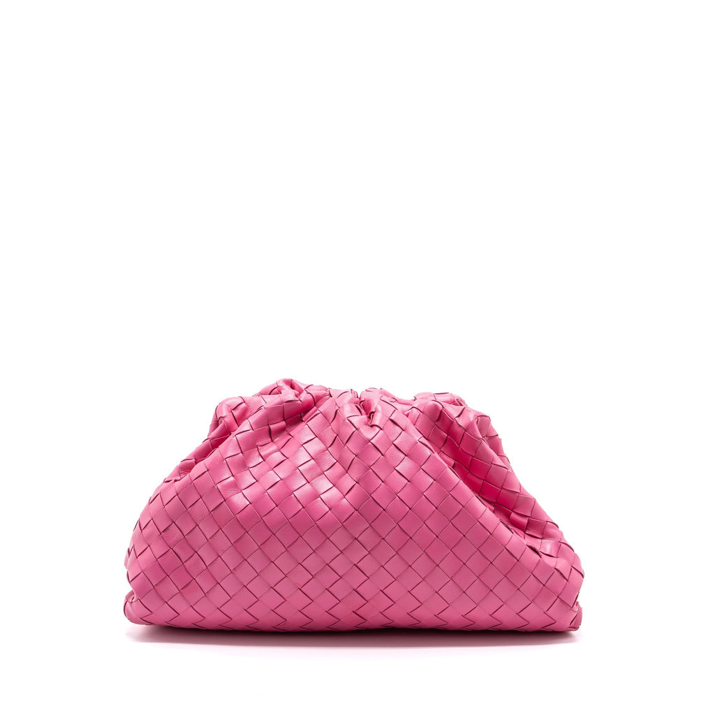 BOTTEGA VENETA MEDIUM POUCH CLUTCH INTERCCATO PINK