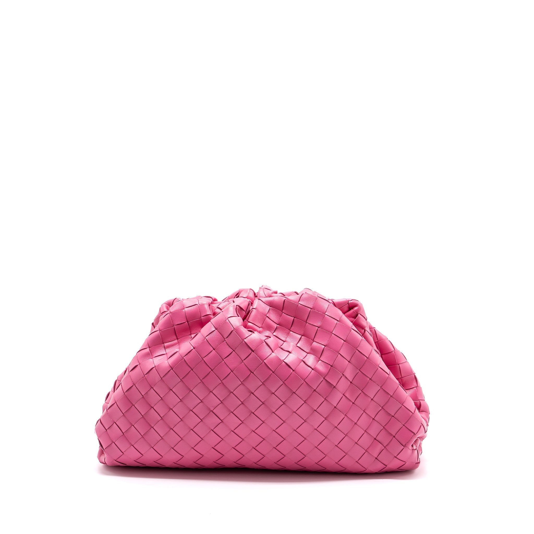 BOTTEGA VENETA MEDIUM POUCH CLUTCH INTERCCATO PINK