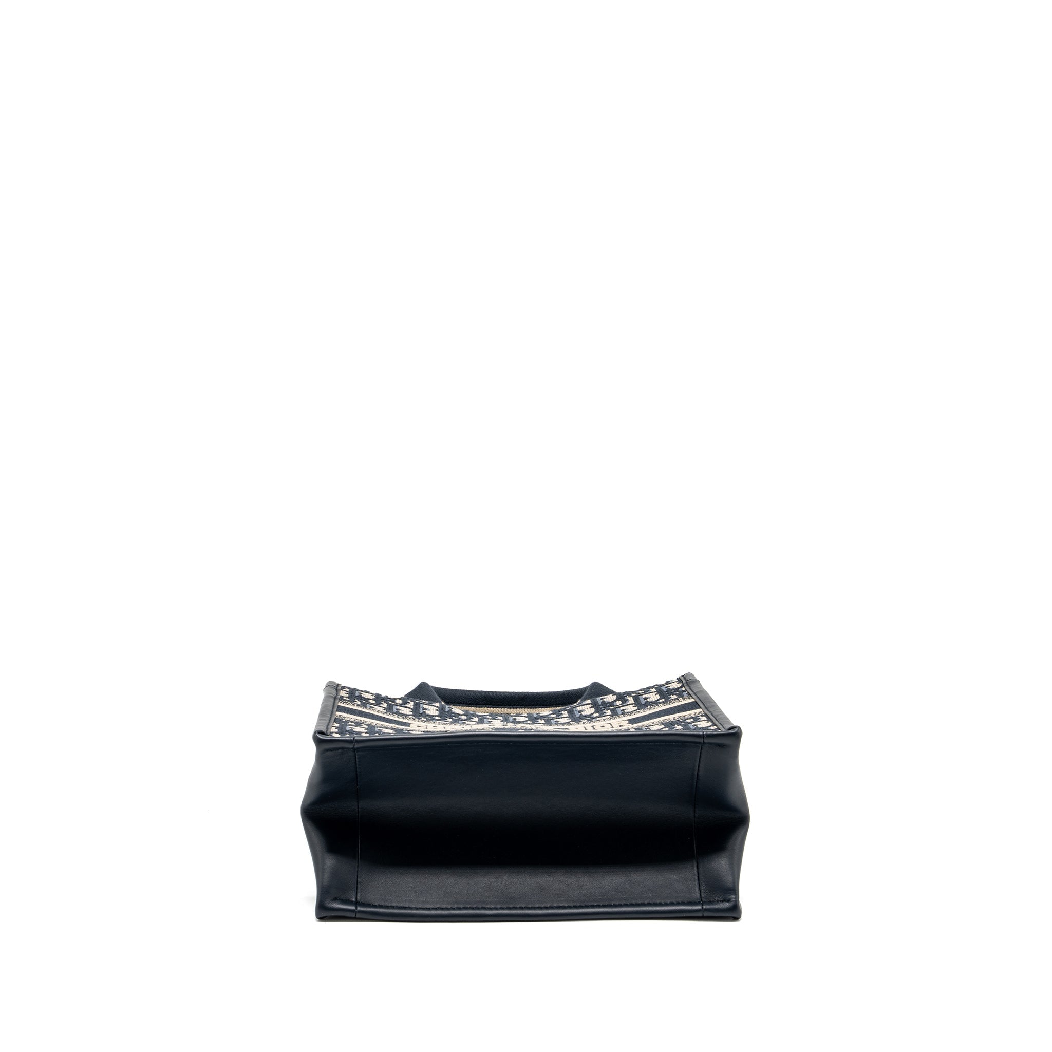 DIOR SMALL BOOK TOTE BLUE OBLIQUE EMBROIDERY/CALFSKIN GHW
