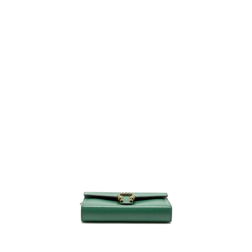 GUCCI DIONYSUS WALLET ON CHAIN CALFSKIN GREEN MULTICOLOUR HARDWARE