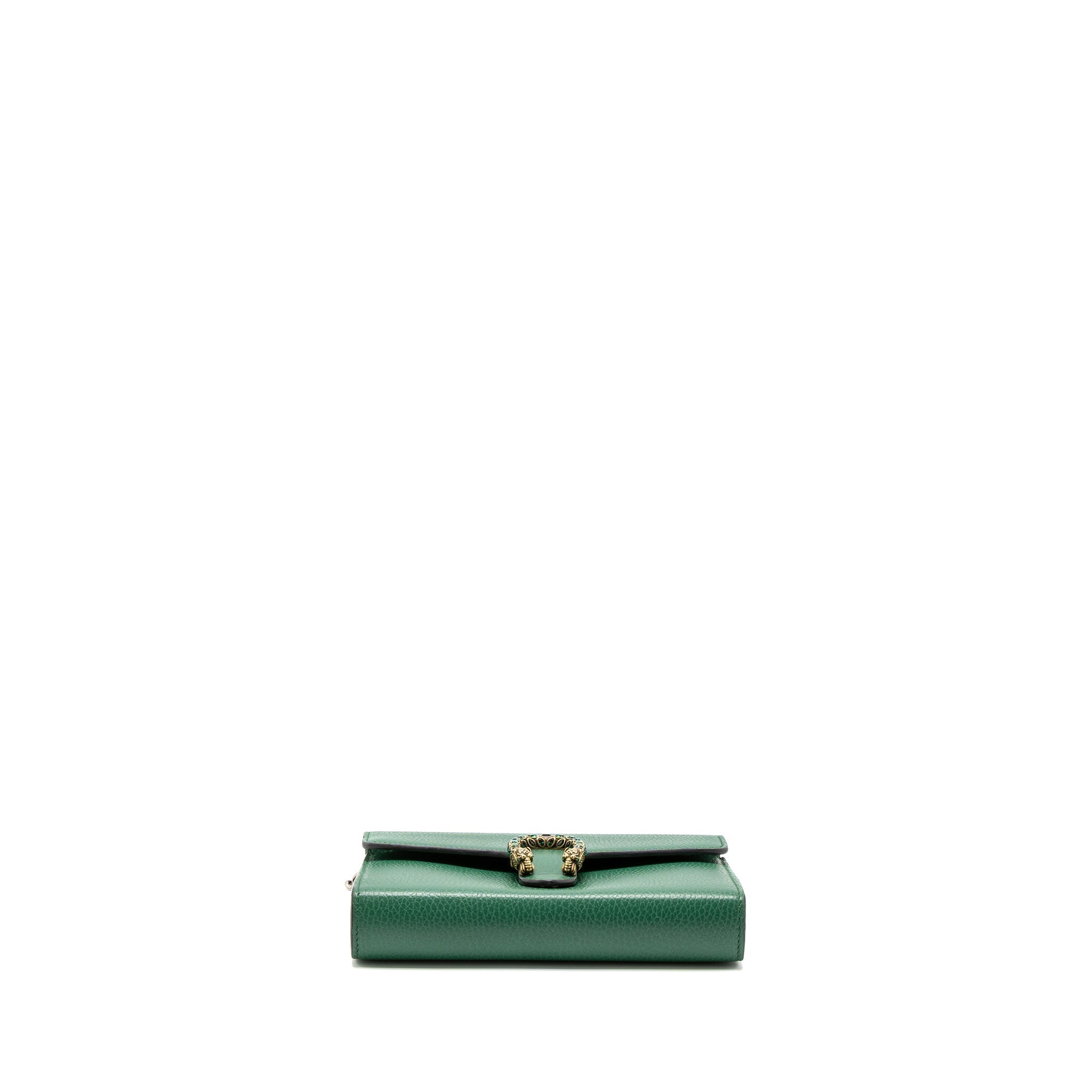 GUCCI DIONYSUS WALLET ON CHAIN CALFSKIN GREEN MULTICOLOUR HARDWARE