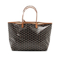 GOYARD SAINT LOUIS PM TOTE CANVAS BLACK/ BROWN SHW