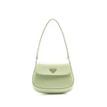 PRADA SMALL CLEO SHOULDER BAG BRUSHED LEATHER LIGHT GREEN SHW