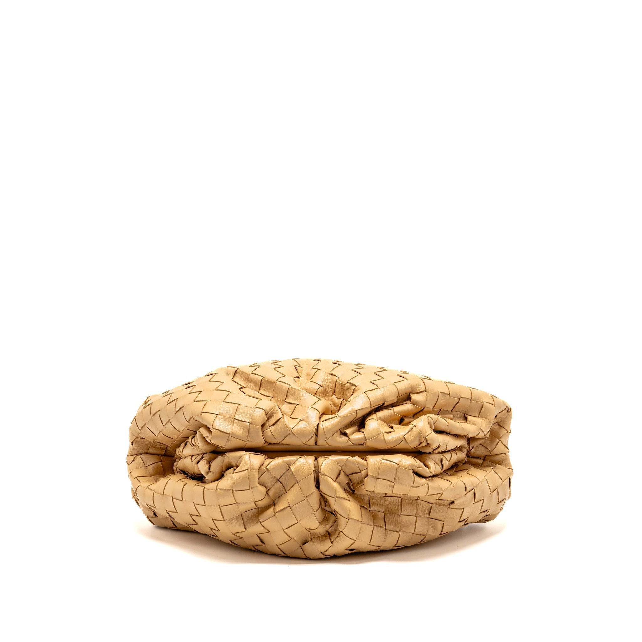 BOTTEGA VENETA POUCH INTRECCIATO LEATHER BEIGE GHW